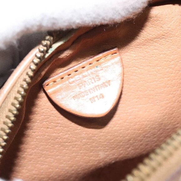 CELINE Macadam Canvas Shoulder Bag PVC Leather Brown Gold Auth - Picture 11 of 16